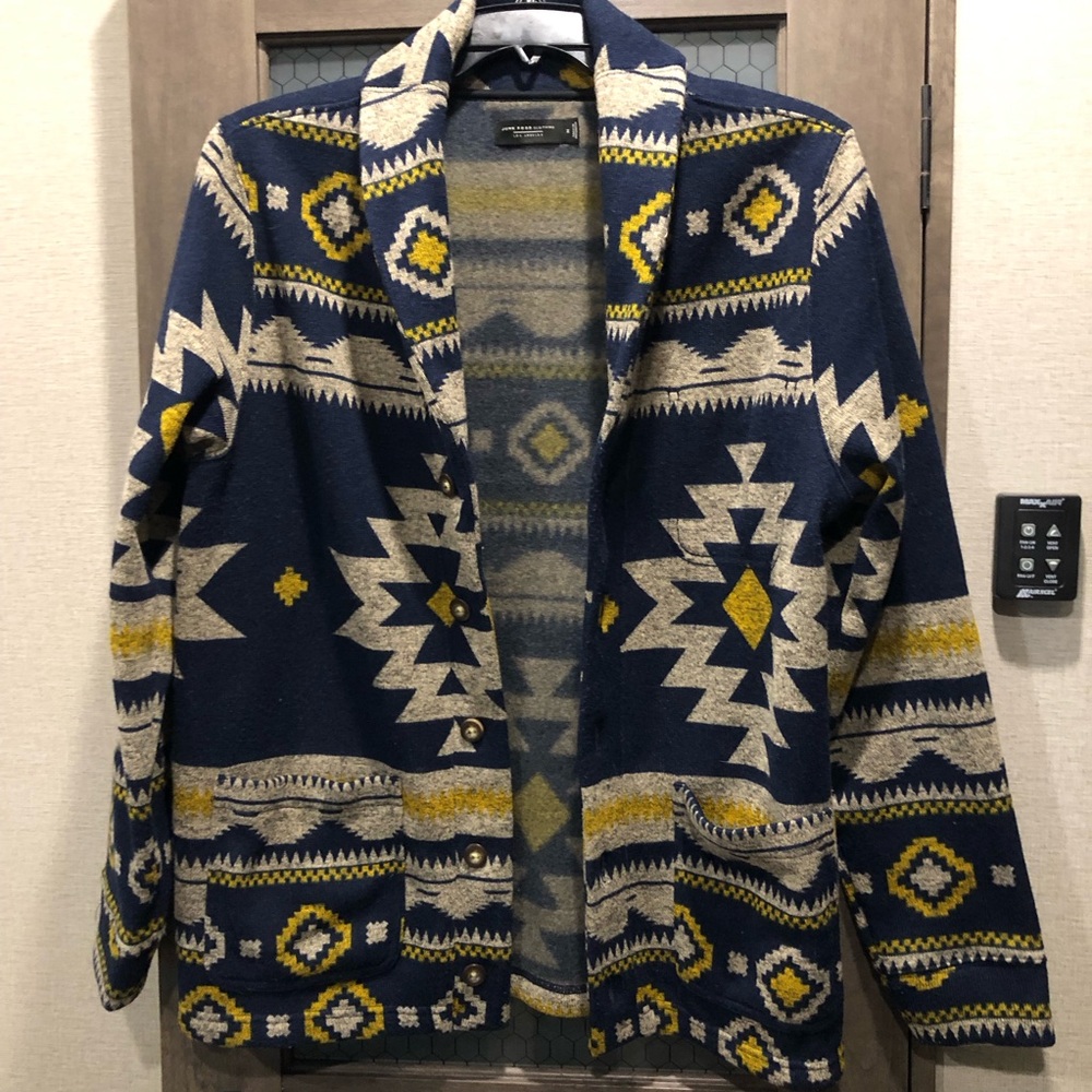 Junk Food Las Angeles Geometric Cardigan Sweater - Size M